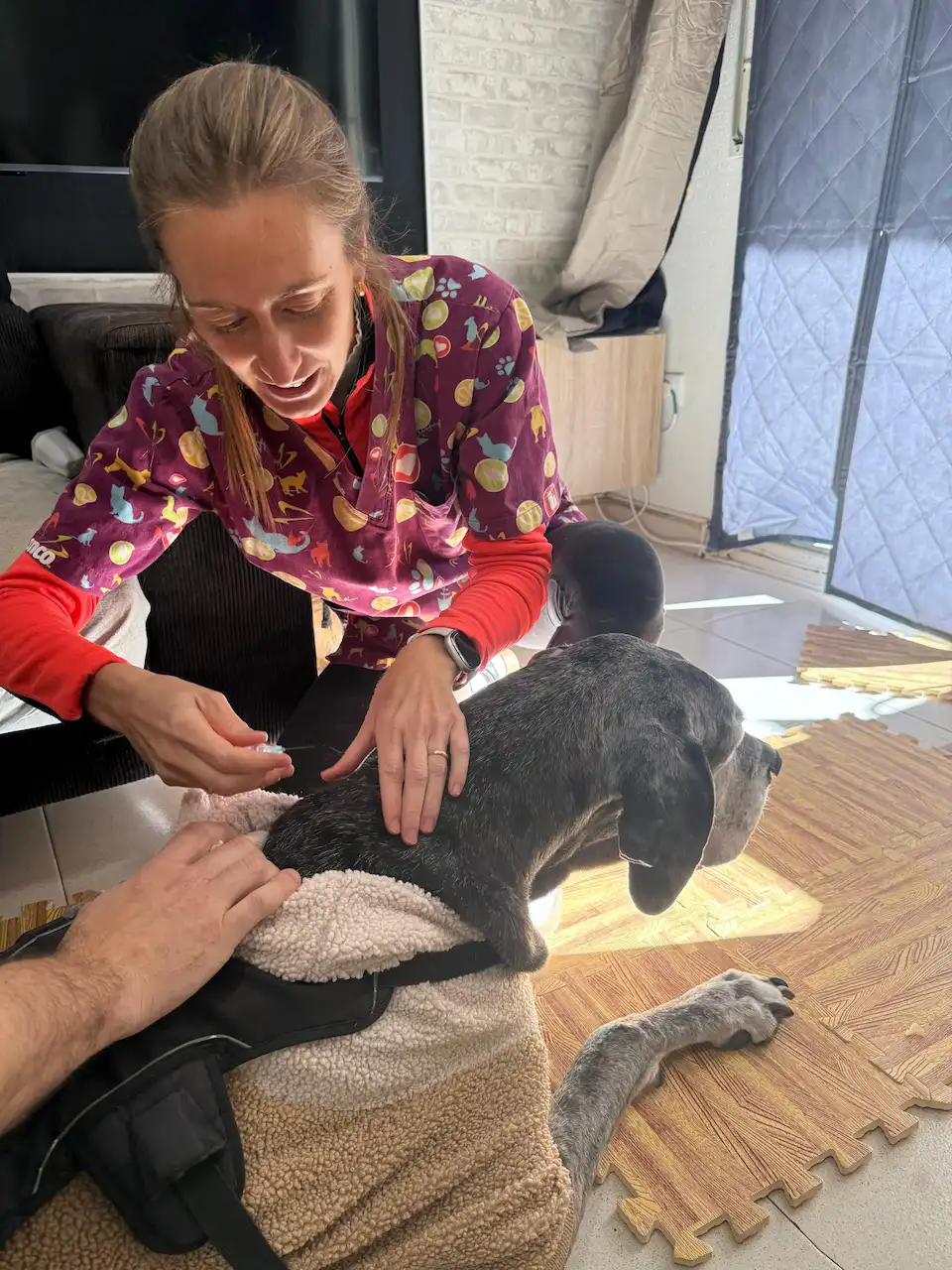 Veterinària vacunant a domicili al Baix Penedès